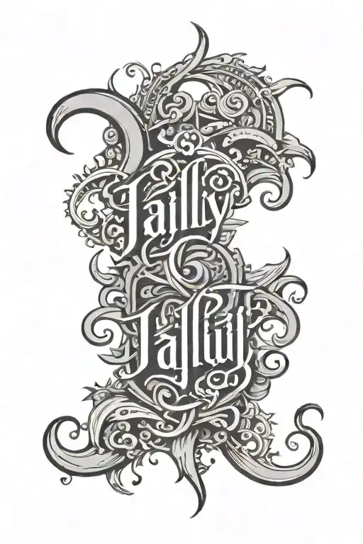 The Word 'Jaliyl' Written In Script Font With A Design Around The Name