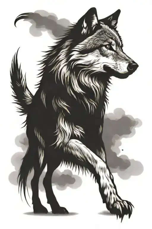 Wolf Walking Down Forearm