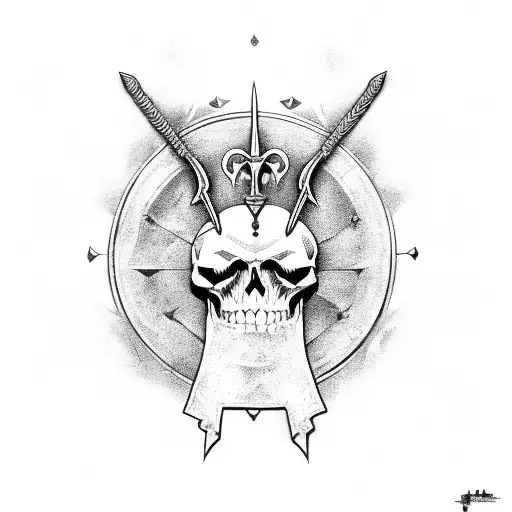 Throne With Skulls And Sword