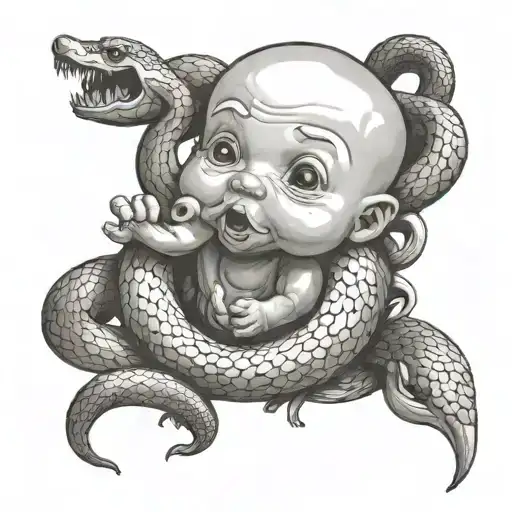 Baby Being Bitted By Snakes