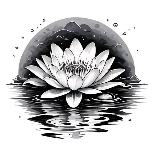Living Water With Lily Flower