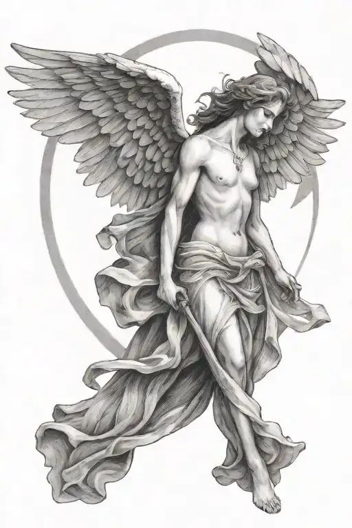 Angel With A Cristian Insperation Tatto