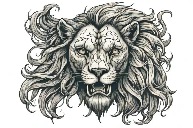 Lion Skull Fire Mane