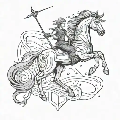 Sagittarius Drawing Outline Style