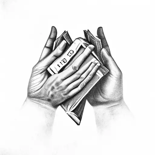 A Powerful Image Of Hands Holding A Bible With The Words 'In God's Hands' Written In Elegant Script