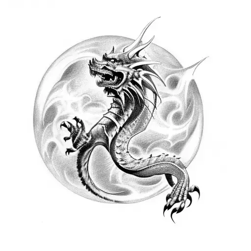 Lyrics From A Nightwish Song Woven Into A Dragon Design