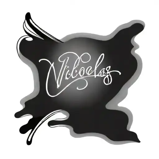 The Name Nicolas In Cursive Into A Heartbeat Line Intertwined