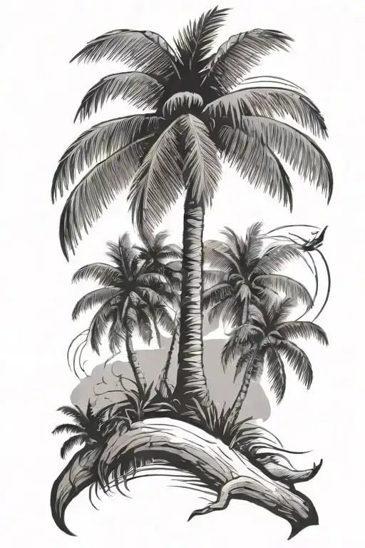 Coconut Tree And A Plan Un Loup