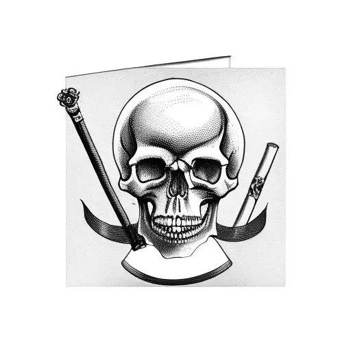 Skull Top Hat Cards Cigar