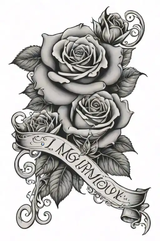 Roses And Vines Wrapping With Love Mommy Written In The Middle