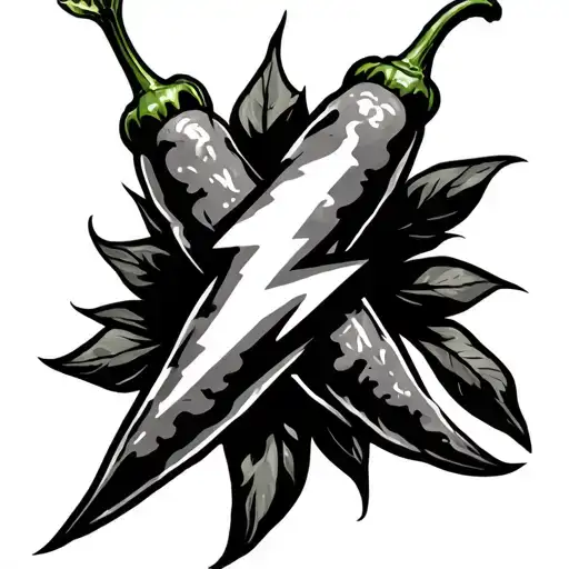 Chilli Pepper With Lighting Bolt Symbol