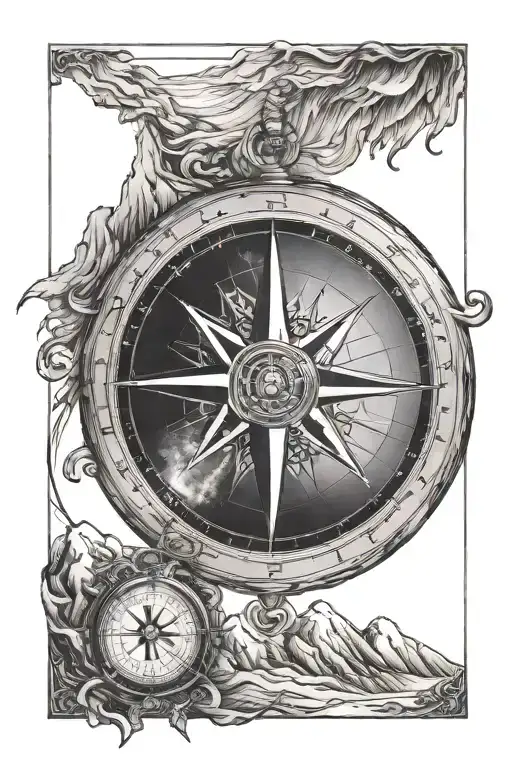 Compass Mountains Wind Travel