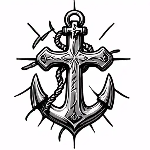 Christianity Cross Made From Ship Anchor
