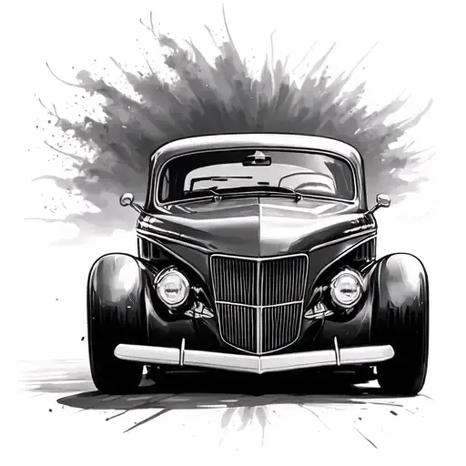 Mid Century Car Drifting