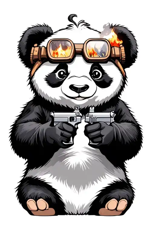 Panda Holding Guns