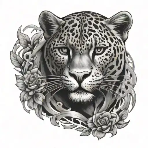 Leon And Black Panther Chest Tattoo Design