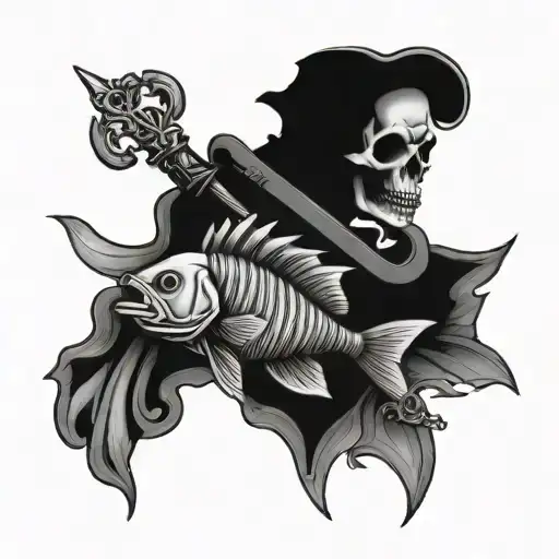 Fish Skelton & Cross Bones