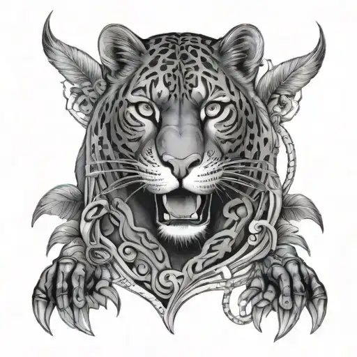 Leon And Black Panther Chest Tattoo Design