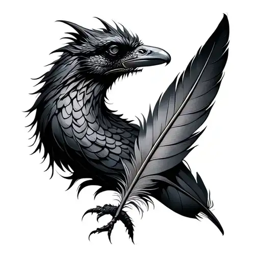 Crow Feather And Dragon Scales Balancing Life