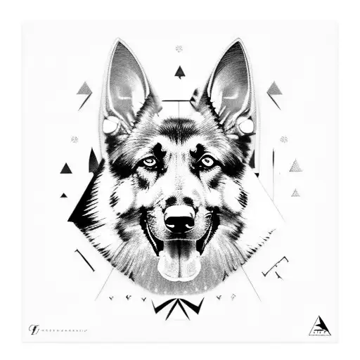 A German Shepherd With Egyptian Pyramid Markings