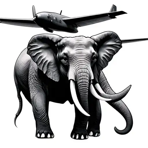 Aeroplane And Elephant