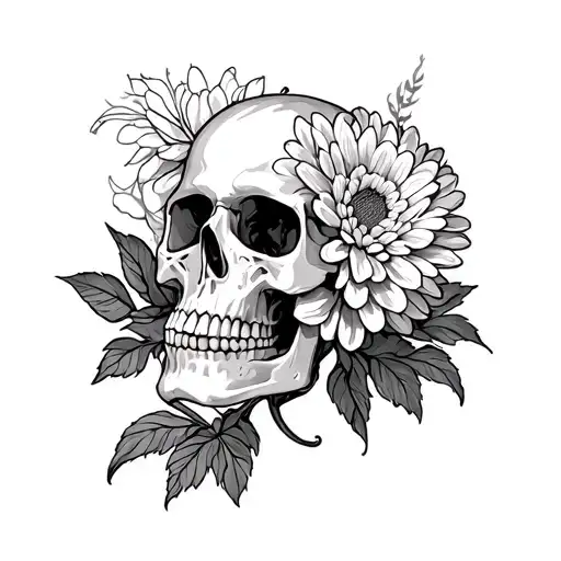 Skull Chrysantemum