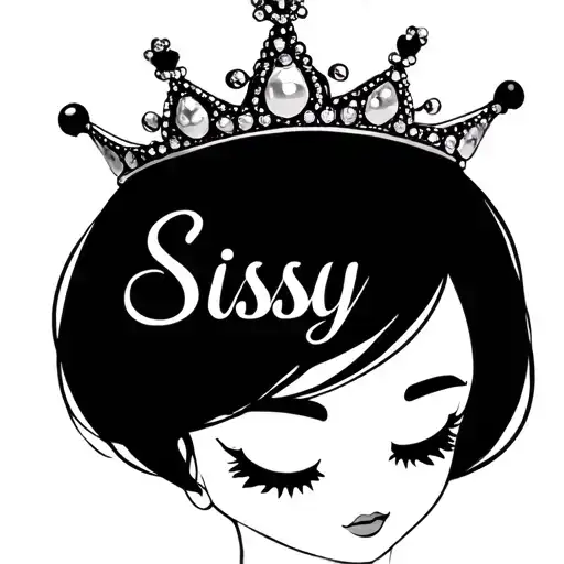 Sissy Adult Baby Tiara Princess Crown Tattoo