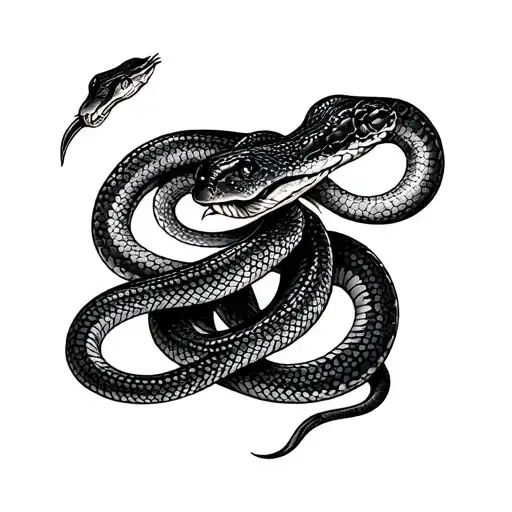 Snake Long Tattoo Slide On Shoulder