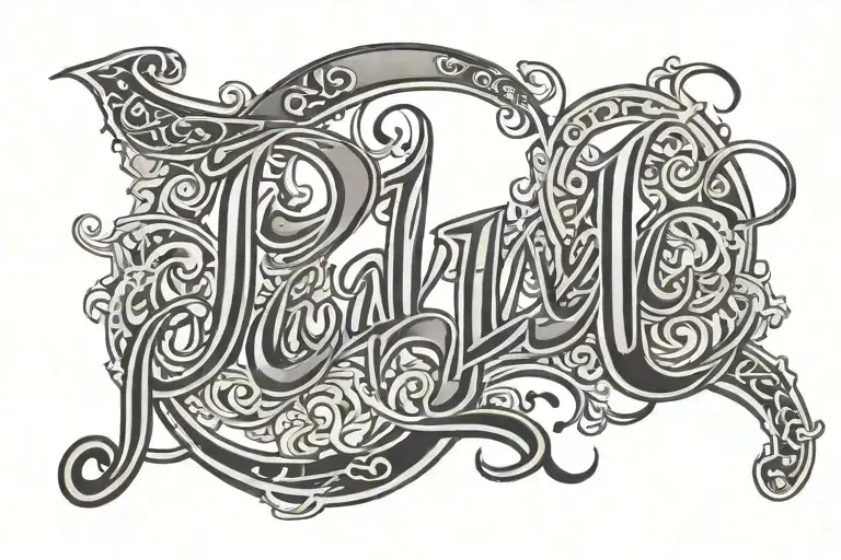 The Word 'Jaliyl' Written In Script Font With A Design Around The Name