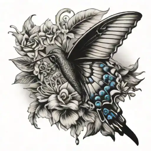 Butterfly Sitting On Hummingbird