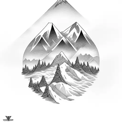 Forrets With Mountains In Background