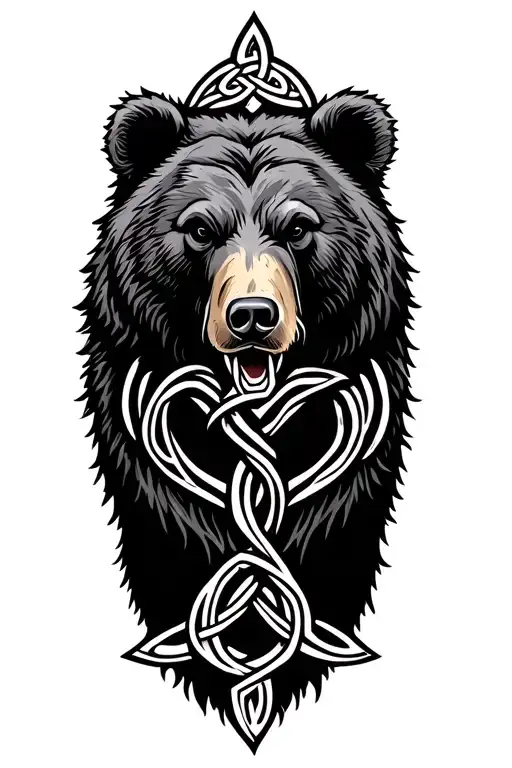 Bear Made From A Celtic Trinity Knot