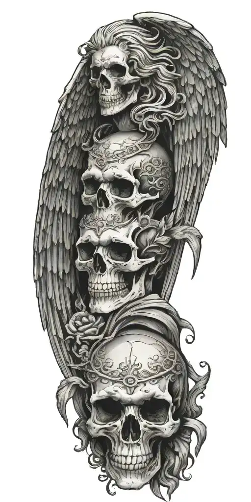 Men Angel Skull