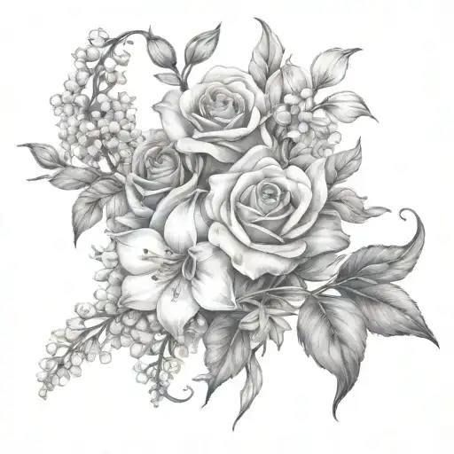 Rose Larkspur Gladiolus Marigold Lily Of The Valley Daisy Narcissus Flowers