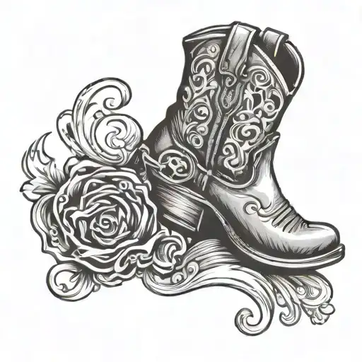 Cowboy Boot With The Letters Ar Built Into It Somehow