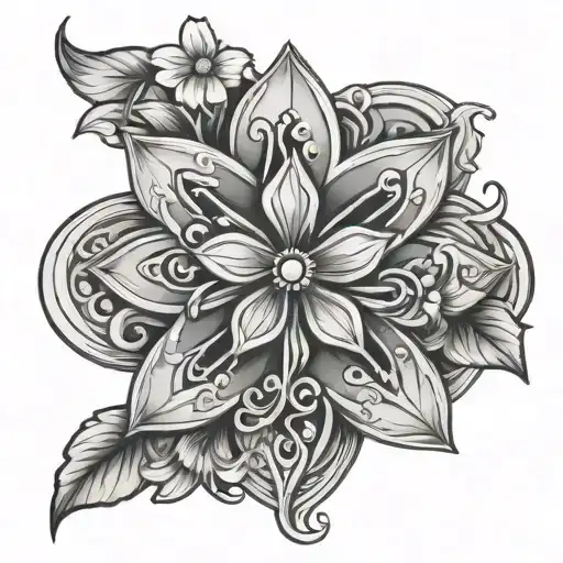 Star Of Life With Daisys And Honeysuckle In It