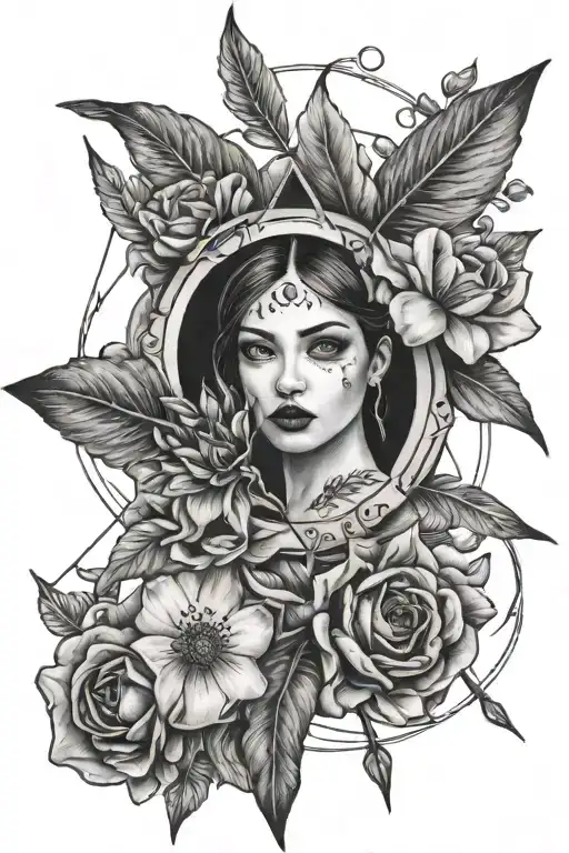 Dasiy's And Sweet Peas Threading Through The Skin And Wrapped Around An Arrow