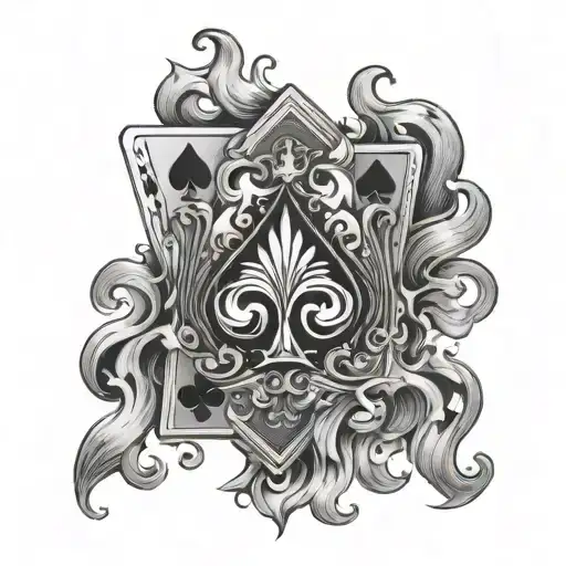 Flames Black Jack Cards