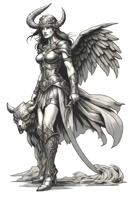 Valkyrie Warrior Woman Posing