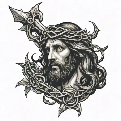 Jesus With Thorns Intertwined