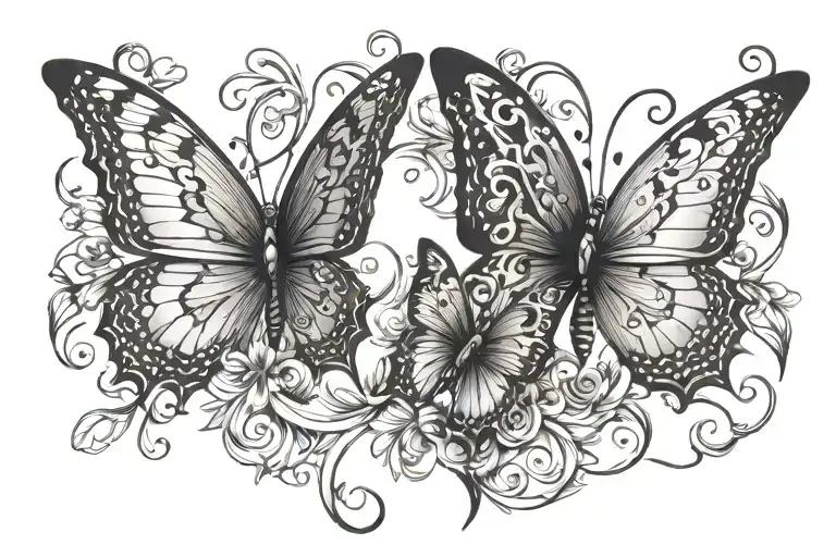 Memorial Tattoo Of Love Ones That Died Forming A Butterfly