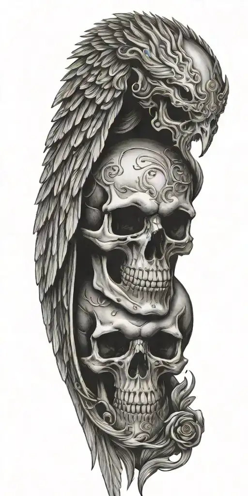 Men Angel Skull