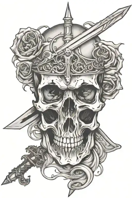 Sword Stuck In Skull