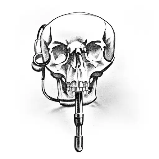 Stethoscope With A Skull In The Hood