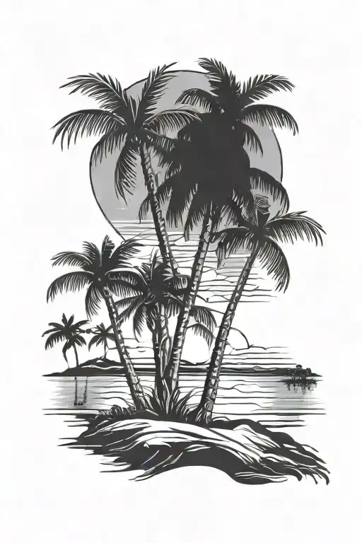 Sunset Beach Palm Trees