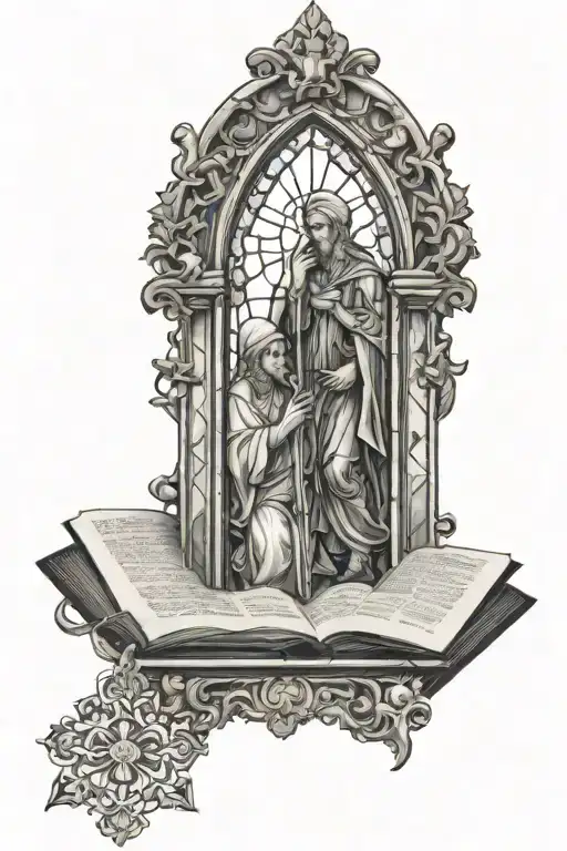 Gothic Stained Glass Bible Story Realism