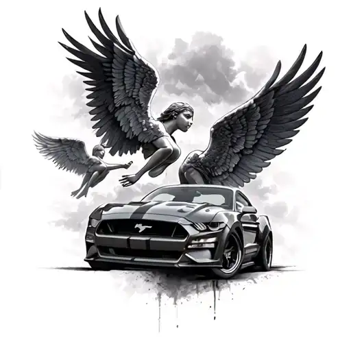 Ford Mustang With Angels Flying