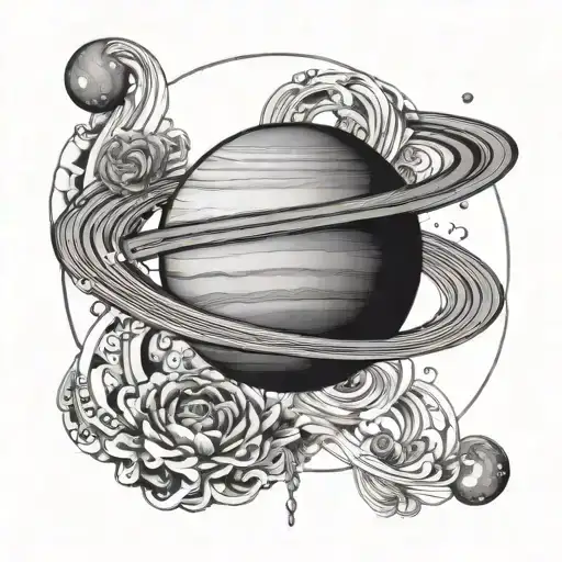 Saturn Planet With Adele Lyrics Intertwined