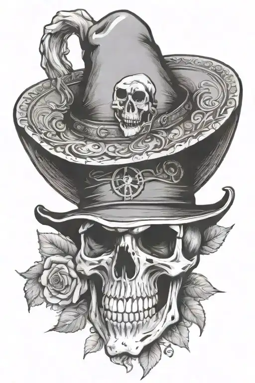 Skull With Witch Hat