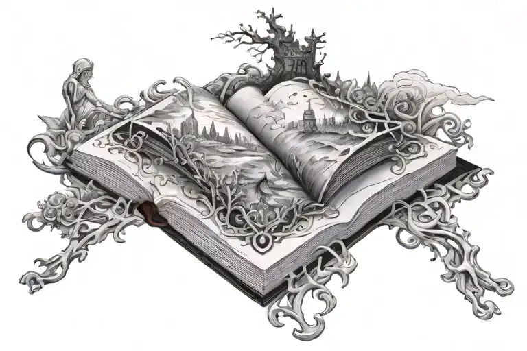 Book That Opens To Fantasy Scene